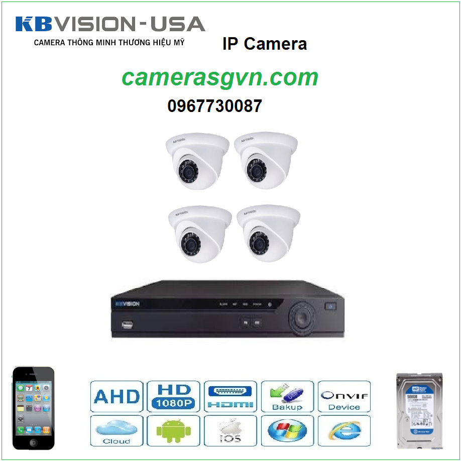 Gắn Camera KBVISON trọn bộ